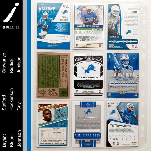 Detroit Lions 9 Card Lot - FTBL [11_1] - Picture 2 of 8
